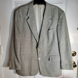 Macy's Savile Row Men's 100% Silk Heathered Tweed Blazer 40R Sand Beige 2 Button